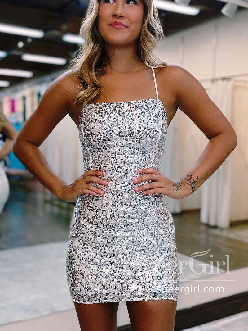 Backless Sequins Sparkly Short Prom Dress Mini Homecoming Dress ARD313 –  SheerGirl