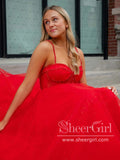 Corset Bodice Sparkly Party Dress Ball Gown Prom Dress with High Slit ARD3032-SheerGirl