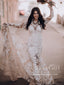 Cowboy Wedding Dress 2 Pieces Long Sleeves Rustic Lace Elopement Mermaid Bridal Gown for Bride AWD2032