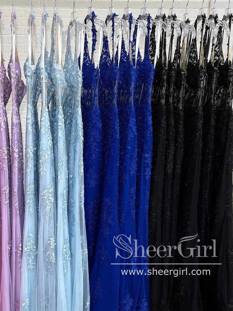 Halter Neck Mermaid Prom Dresses Stunning Appliques Pageant Formal Dress ARD3077-SheerGirl