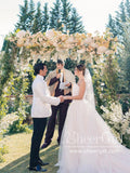 Pleated Bodice Sweetheart Neck Tulle Bridal dresses Ball Gown Minimalist Wedding Dresses AWD1957-SheerGirl