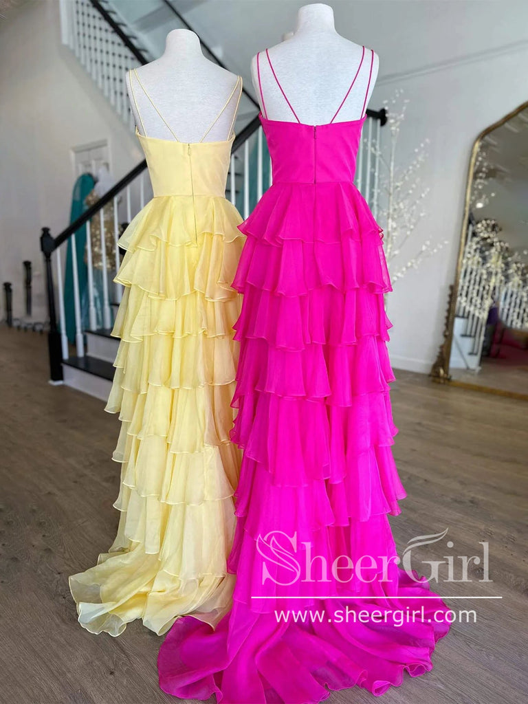 Ruffled Chiffon Formal Dress Floor Length Prom Dress ARD3028-SheerGirl