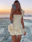 Ruffled Satin Short Party Dress Sheath Homecoming Dress Short Prom Dress ARD3145