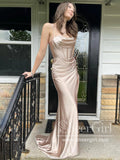 Satin Sparkly Prom Gown Simple Prom Dress Long Party Dress ARD3056-SheerGirl