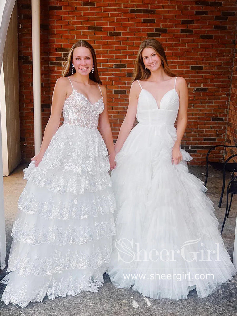 Sparkly Layered Tulle Prom Gown Floor Length Prom Dress Ball Gown Party Dress ARD3075-SheerGirl