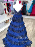 Sparkly Layered Tulle Prom Gown Floor Length Prom Dress Ball Gown Party Dress ARD3075-SheerGirl