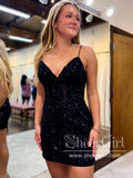 Sparkly Short Prom Dress Sequins Lace Backless Short Homecoming Dress ARD2994-SheerGirl