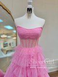 Strapless Quinceanera Dress Sparkly Tulle Ball Gown Layered Party Dress Sweetheart Neck Prom Dress ARD3058-SheerGirl