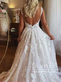 Stunning Illusion Sweetheart Neck A Line Wedding Dress Tulle Bridal Gown with Pockets AWD2028-SheerGirl