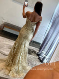 Stunning Sequins Floral Lace Off the Shoulder Prom Gown Mermaid Party Dress ARD3071-SheerGirl