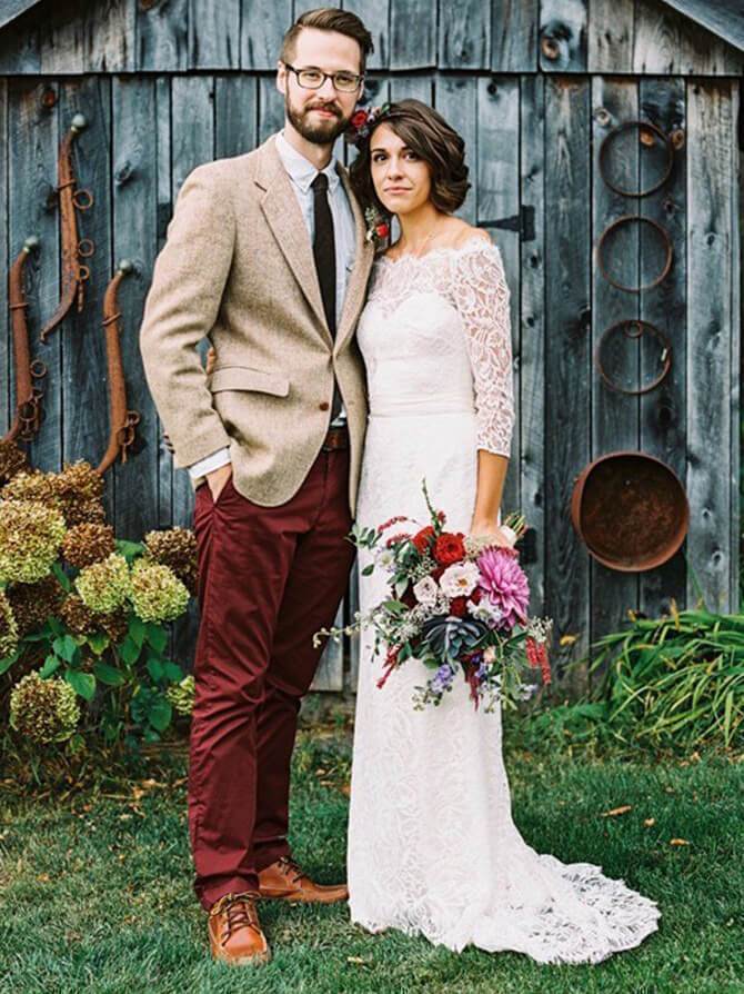 3/4 Sleeve Off the Shoulder Sheath Lace Wedding Dresses with See Through Top AWD1270 3/4 Sleeve Off the Shoulder Sheath Lace Wedding Dresses with See Through Top AWD1270