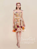 3D Colorful Floral Fairy Homecoming Dress Short Tulle Prom Dress ARD2844-SheerGirl