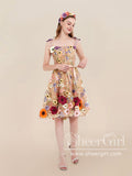 3D Colorful Floral Fairy Homecoming Dress Short Tulle Prom Dress ARD2844-SheerGirl