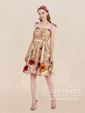 3D Colorful Floral Fairy Homecoming Dress Short Tulle Prom Dress ARD2844-SheerGirl
