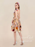 3D Colorful Floral Fairy Homecoming Dress Short Tulle Prom Dress ARD2844-SheerGirl
