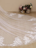 3D Flower Lace with Rhinestones Cathedral Veil Bridal Veil Wedding Veil ACC1187-SheerGirl