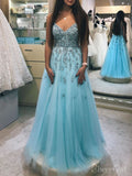 A-line V-neck Beaded Prom Dresses Lace Prom Gowns ARD2185-SheerGirl