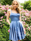 Backless Satin Short Party Dress Short Evening Dress Simple Homecoming Dress ARD2828