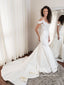 Vestido de novia de encaje sexy con listones, mangas con apliques seductores y cola de corte AWD1732