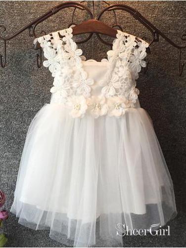 cute little girl dresses Ivory Round Neck Lace Tulle Flower Dresses, Zip up Gi Dairy Bridal Due to the light difference Cute Tiny Girl Dresses Blue