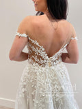 Cap Sleeves Sweetheart Neck Ball Gown Vintage Lace Wedding Dress AWD1865-SheerGirl