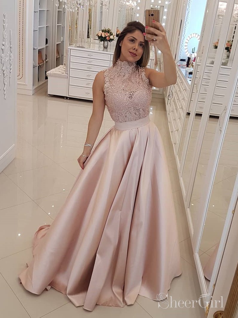 formal dresses for military dinner Cheap Maroon Prom Dresses Long Military Ball Gown with High Neck ARD2096