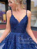Corded Appliqued V Neck Cocktail Dress Corset Back Homecoming Dress ARD2649-SheerGirl