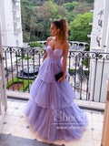 Corset Bodice Ball Gown Tiered Tulle Long Prom Dress in Floor Length ARD2711-SheerGirl