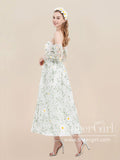 Daisy Embroidery Fairy Prom Dress Tea Length Tulle Homecoming Dress ARD2843-SheerGirl