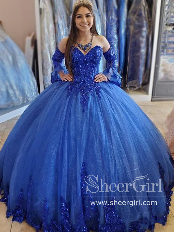 Detachable Long Sleeves Sweetheart Neckline Sparkly Quinceanera Dresses Sequins Ball Gown Prom Dresses ARD2842 Detachable Long Sleeves Sweetheart Neckline Sparkly Quinceanera Dresses Sequins Ball Gown Prom Dresses ARD2842