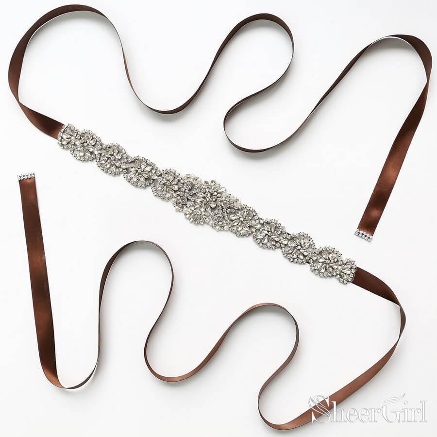Dusty Rose Crystal Sashes with Ribbon ACC1163