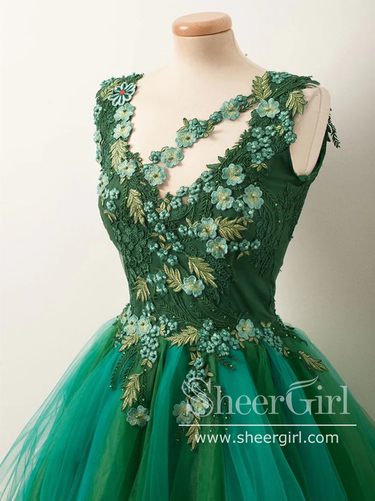 Fairy Tulle Homecoming Dress Appliqued Mini Prom Dress ARD2745-SheerGirl