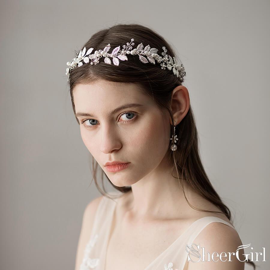 Filigree Bridal Hairband Silver Filigree Hairband Crystal Vintage Bridal Bridesmaids  main image 4