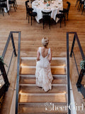 Graceful Lace Wedding Dress With Covered Buttons Mermaid Bridal Dress AWD1684-SheerGirl