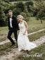 Vestido de novia de encaje elegante con botones cubiertos Vestido de novia sirena AWD1684