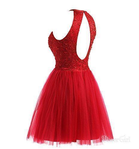 Halter High Neck Purple Homecoming Dresses with Beaded Bodice Tulle Skirt,apd1557-SheerGirl