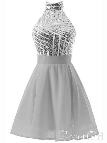 Halter Short Homecoming Dresses Sparkly Cheap Cute Homecoming Dress AR SheerGirl Halter Short Homecoming Dresses Sparkly Cheap Cute Homecoming Dress AR SheerGirl