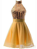 Halter Short Homecoming Dresses Sparkly Cheap Cute Homecoming Dress ARD1085-SheerGirl