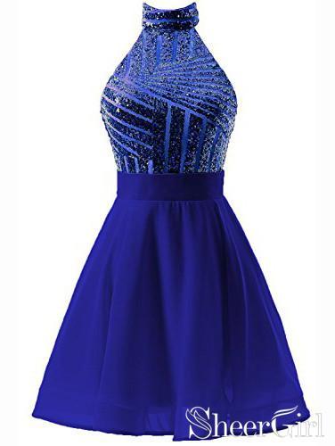 Halter Short Homecoming Dresses Sparkly Cheap Cute Homecoming Dress AR SheerGirl Halter Short Homecoming Dresses Sparkly Cheap Cute Homecoming Dress AR SheerGirl