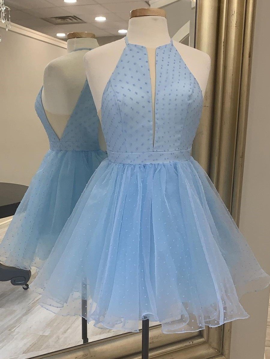 Halter Simple Mini Short Homecoming Dresses HW1001 – SheerGirl