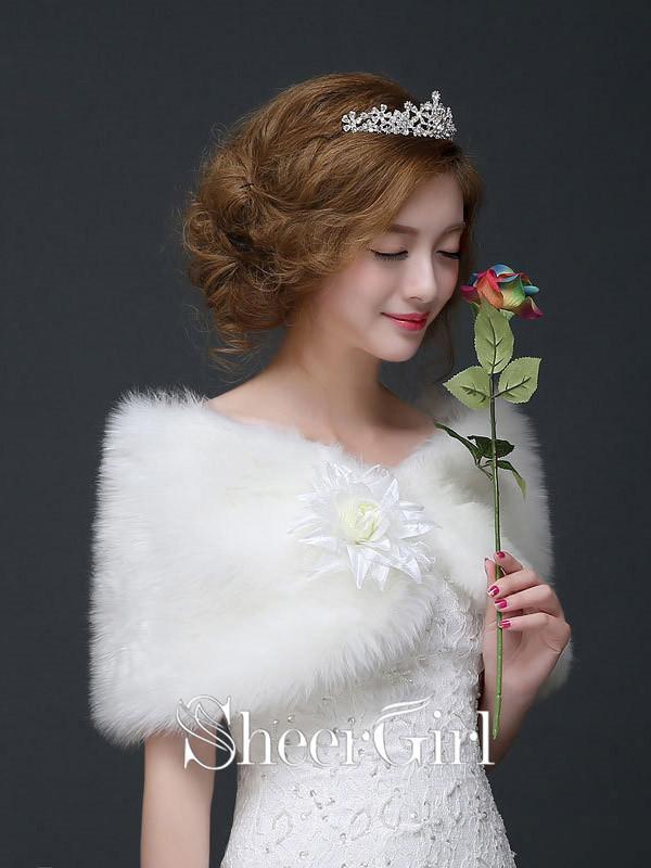 Ivory Bridal Shrugs Winter Wedding Wraps WJ0007 Ivory Bridal Shrugs Winter Wedding Wraps WJ0007