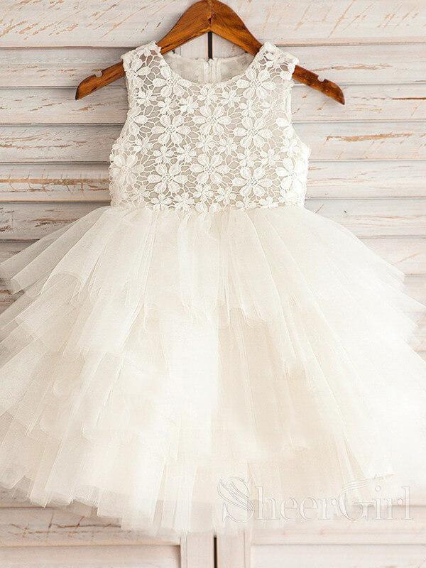 Ivory Lace Bodice Tulle Cute Flower Girl Dresses ARD1231 Ivory Lace Bodice Tulle Cute Flower Girl Dresses ARD1231