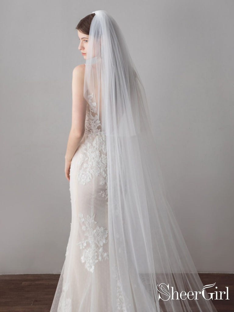 Ivory Tulle Wedding Veils Bridal Cathedral Veil ACC1045-SheerGirl