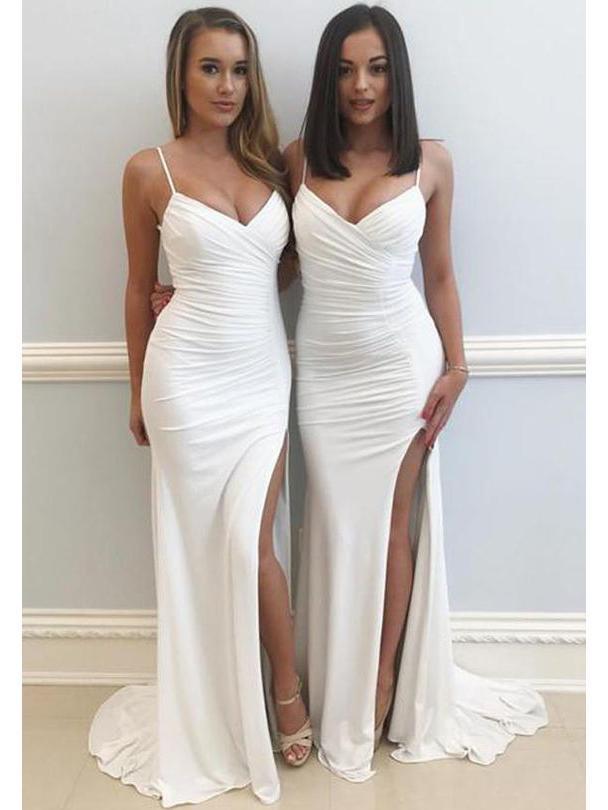 Ivory White Mermaid Bridesmaid Dresses Sexy Bridesmaid Dress with Slit ARD1395 Ivory White Mermaid Bridesmaid Dresses Sexy Bridesmaid Dress with Slit ARD1395