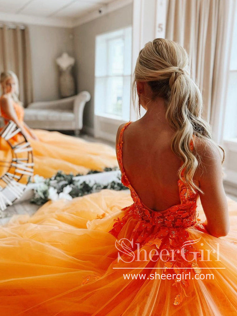 Lace Applique Ball Gown Long Prom Dress Quinceanera Dress ARD2680-SheerGirl