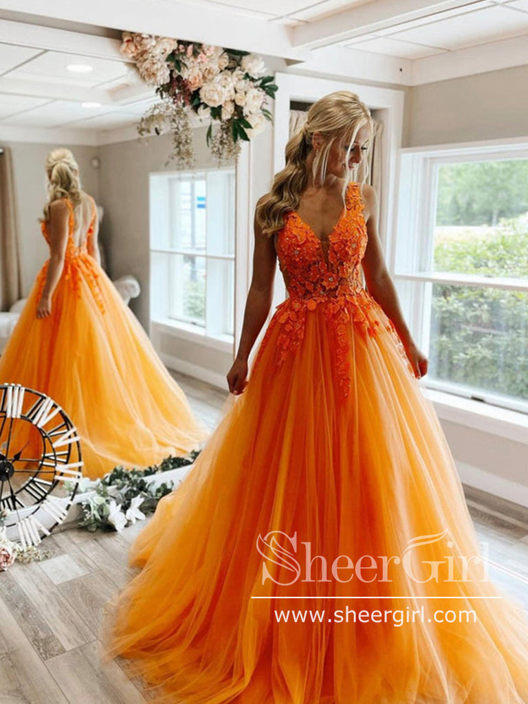 Lace Applique Ball Gown Long Prom Dress Quinceanera Dress ARD2680-SheerGirl