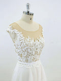 Lace Appliqued See Through Beach Wedding Dresses Summer Wedding Dress SWD0062-SheerGirl