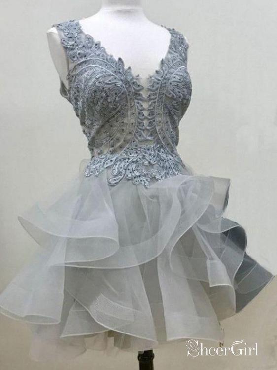 Lace Cute Homecoming Dresses Multilayered Organza Short Homecoming Dresses ARD1127-SheerGirl