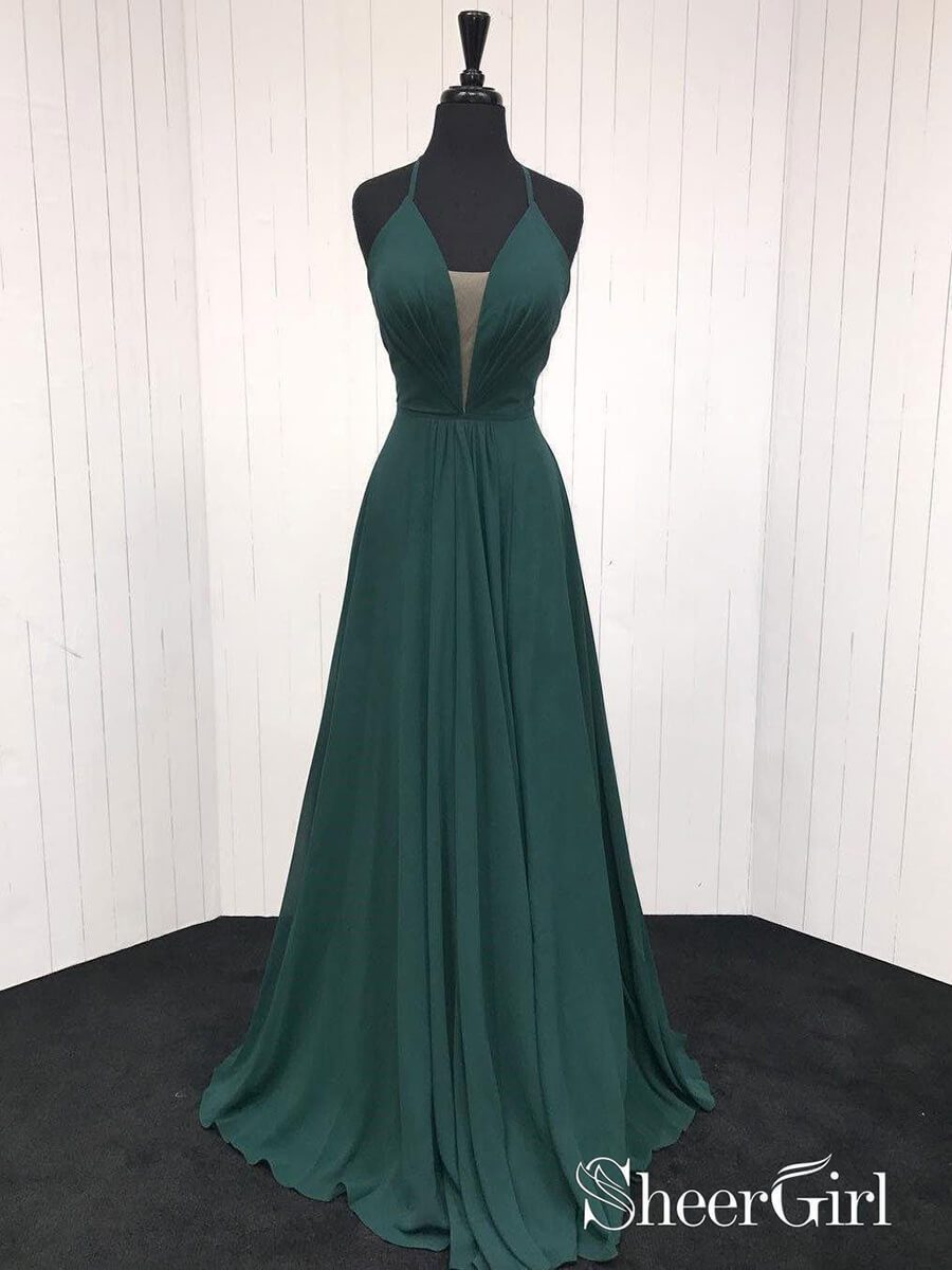 slim fit dress slacks Long Formal Ruffle Sleeve Chiffon Evening Dress main image 0