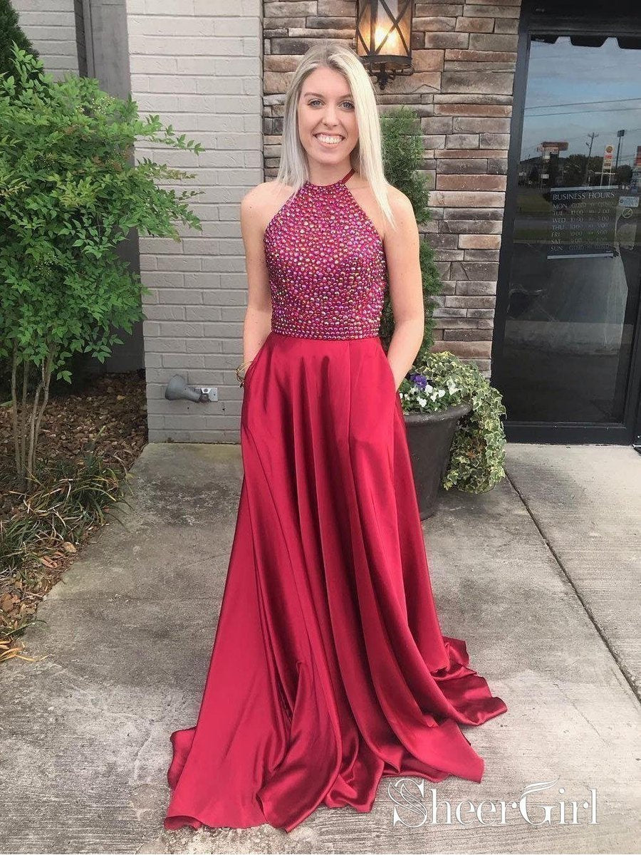 burgundy halter homecoming dress Burgundy Halter Short Homecoming Dress with Flounce - $62.9784 #HTX86063